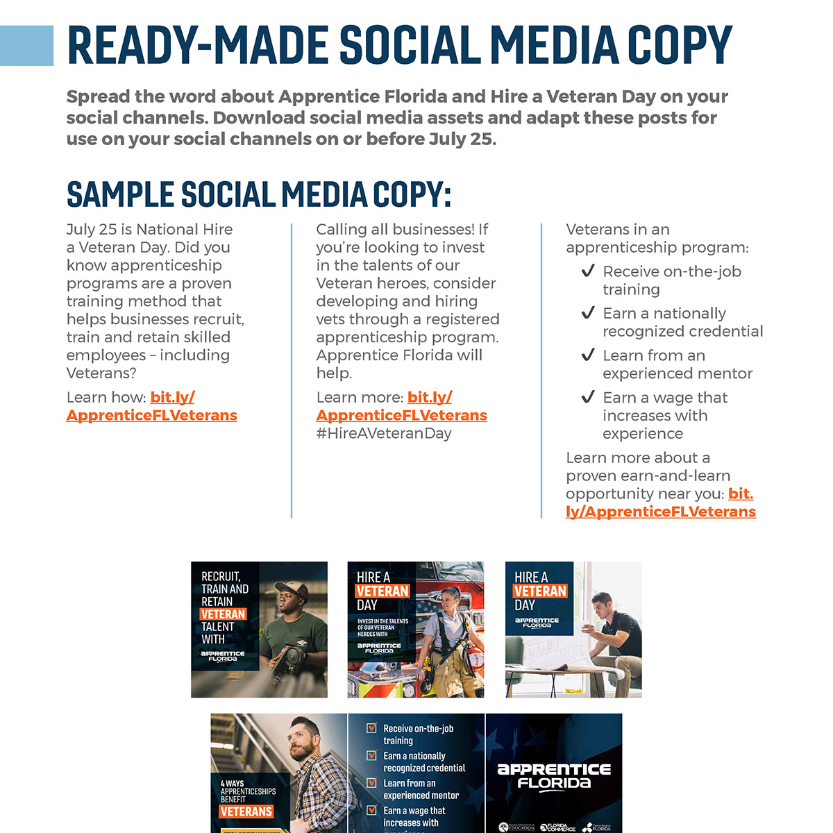 Hire a Veteran Day Social Copy PDF