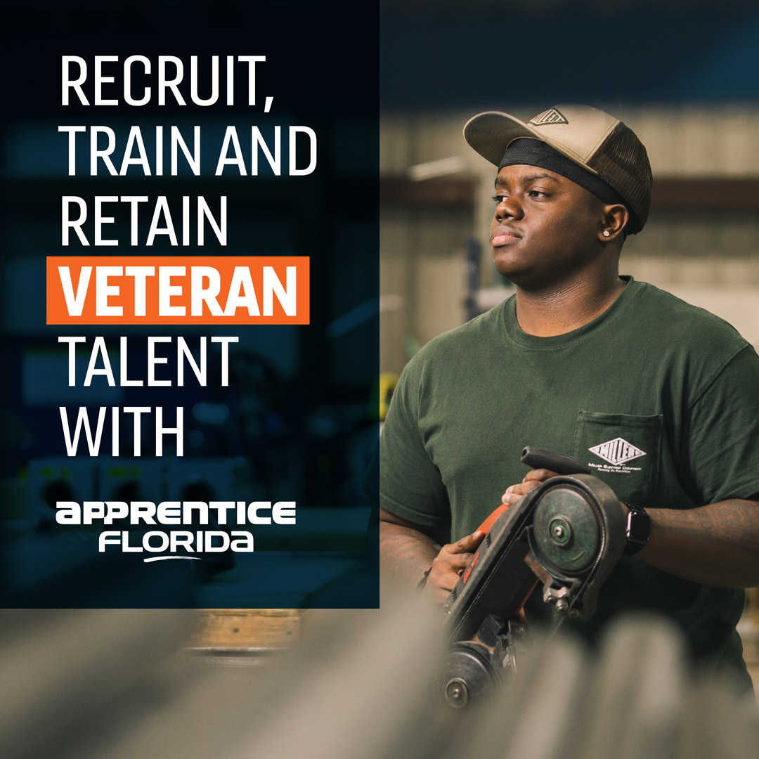 Veterans - Recruit Train Retain Graphic